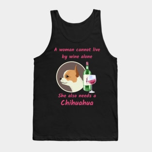 Funny Chihuahua and Wine Tank Top